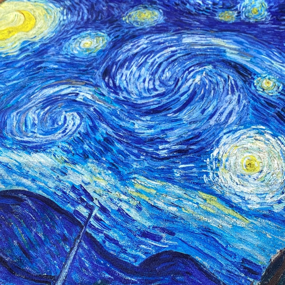 Starry Night Inspired Blue Scarf - Picture 4 of 5